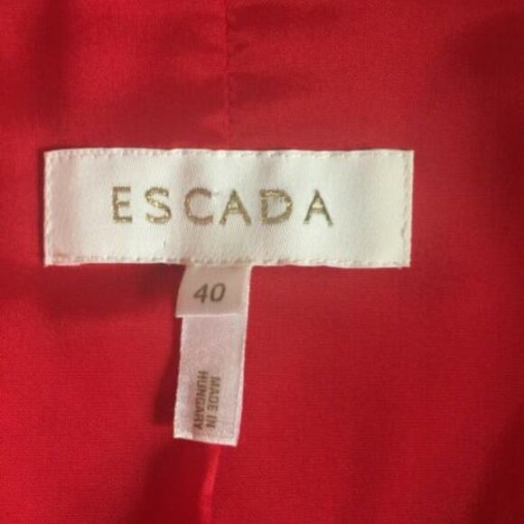 100% Authentic Vintage ESCADA Red Wool Skirt Suit Size 40 US 10 - Picture 8 of 8